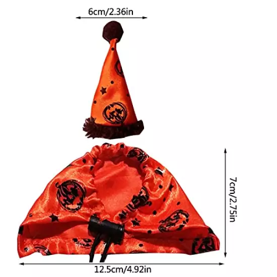 CheeseandU Halloween Bearded Dragon Lizard Cloak Hat Set - Bearded Dragon Clothe Halloween Pumpkin Hat + 1 Pack Halloween Robe Adjustable for Bearded Dragon Lizard Reptile Small Pets Costume Apparel