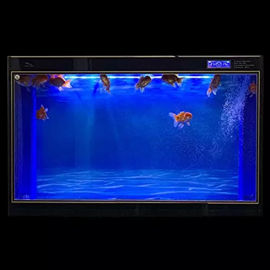 ELEBOX Aquarium Background Blue Black Fish Tank Background Picture 2 Sides Fish Backdrop for Aquarium Wallpaper 12" 16" 20" 24" High