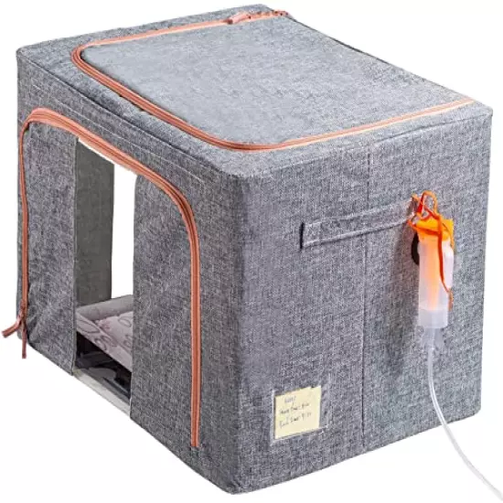 Puppy Incubator, Pet Atomization Oxygen Box, Incubator for Kitten and Puppies, Pet Nncubator with Nebulization Kit and Pet Blanket