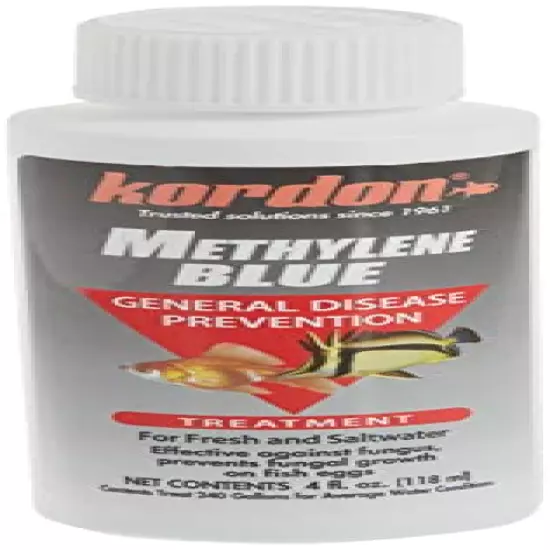 Kordon #37344 Methylene Blue-General Disease Prevention Treatment for Aquarium, 4-Ounce