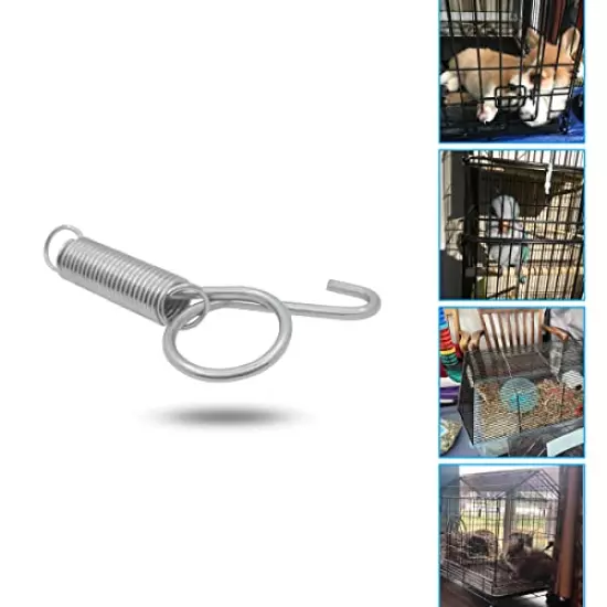 10 Pack Rabbit Cages Door Metal Finger Spring Latch Hook Multi-Functional Pet Cages Door Spring Latch for Fixing Small Animal, Rabbit, Dog, Cat, Parrot, Guinea Pig,Squirrel , Pet Cage Door