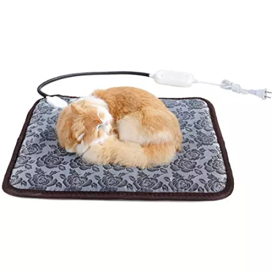 Pet Electric Heating Pad For Dogs And Cats, Waterproof Dog Heating Pad Mat With Durable Anti-Bite Tube, Temperature Constant Warming Dog Mat, 2 Gears Adjustable Temperature (Gray)