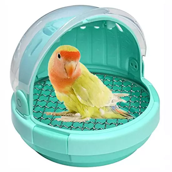 Bird Carrier with Handle - Parrot Carrier Lightweight Portable Pets Suitcase Transparent Breathable Warm Nest Bed for Parakeet Macaw Cockatiels Conure Lovebird Parrot Birds Accessories