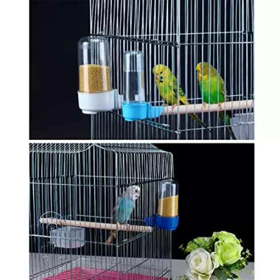 Bird Feeder Water Dispenser Automatic Bird Feeder for Cage, 2PCS Bird Feeder and Drinker Set for Cage Parrot Budgie Lovebirds Cockatiel Automatic Feeding