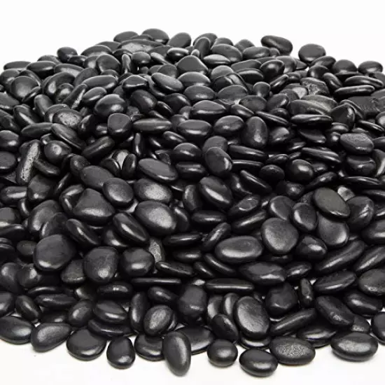 OUPENG 1.6lb Black Small Pebbles - Decorative Gravel Rock Plant Stones,Natural Polished Stones 3/8" Succulent Gravel,Pebbles Gravel for Bamboo Plants,Succulent,Home Decor,Landscaping,Vase Fillers