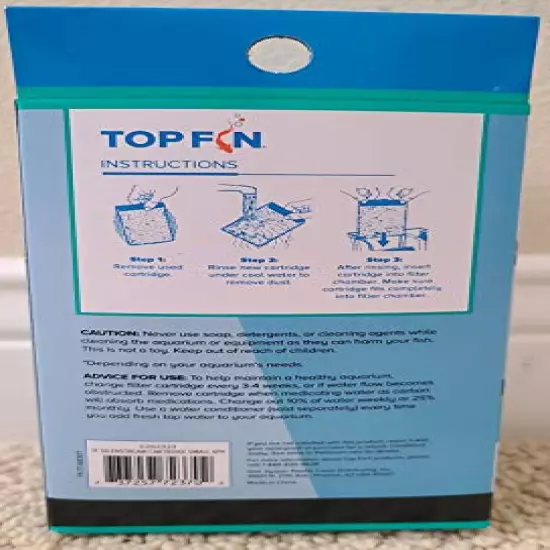 Top Fin Silenstream PF-S Small Filter Cartridges (6 Count) Refill for PF10 Power Filters (5.5in x 3.1in)