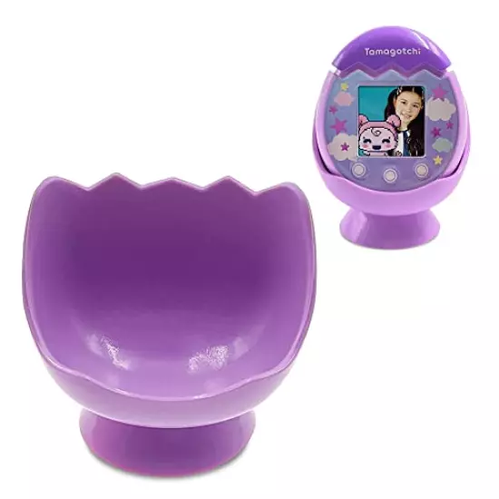 Leo Tube Desktop Dock Cradle Stand for Tamagotchi Pix Interactive Pet Machine with Camera, Holder Stand Compatible with New Tamagotchi Pix Electronic Pet Accessory (Only Holder Stand)（Purple）