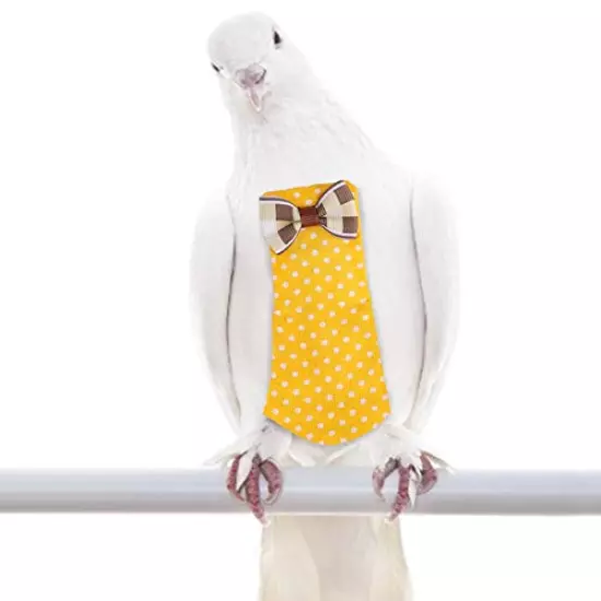 Conlense Birds Diapers are Reusable, Parrot Bird Diapers, Flight Suits, Diapers, Parrot Diapers, pet Bird Clothes, Pigeon Diapers, Row wear (Yellow M)