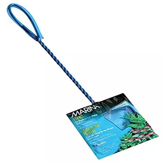 Marina Blue Fine Nylon Net with Handle, Aquarium Maintenance Tool, Blue