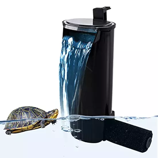 PULACO Aquarium Internal Filter 3 to 20 Gallons, for Turtle Tanks, Reptiles, Amphibians, Frog, Cichlids, Newt or Fish Tank