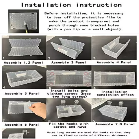 Hamiledyi Aquarium Breeding Isolation Box Acrylic Fish Tank Acclimation Hatchery Incubator Holder Divider for Guppy Shrimp Clownfish Fishes