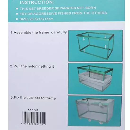 Xiaoyztan Aquarium Mesh Hatchery Breeder Plastic Frame Fish Tank Separation Breeding Net