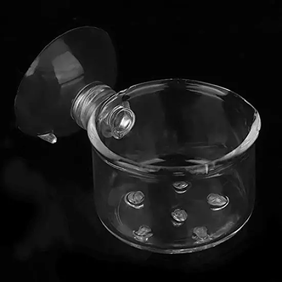 Pssopp Aquarium Red Worm Fish Feeder Transparent Suction Cup Fish Tank Feeding Cup Food Container for Feeding Shrimp Fish