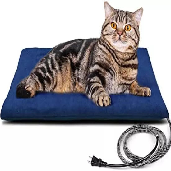 Kiroto Outdoor Heating Pad For Cats Outside, Electric Cat Heat Pad Pet Heating Pads For Outdoor Cat House, Auto Temperature 100.4℉~107.6℉, Safe Waterproof Pet Bed Pad Gray