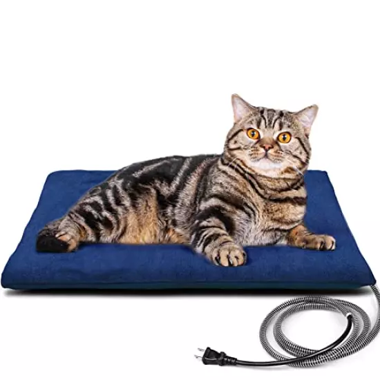 Kiroto Outdoor Heating Pad For Cats Outside, Electric Cat Heat Pad Pet Heating Pads For Outdoor Cat House, Auto Temperature 100.4℉~107.6℉, Safe Waterproof Pet Bed Pad Gray