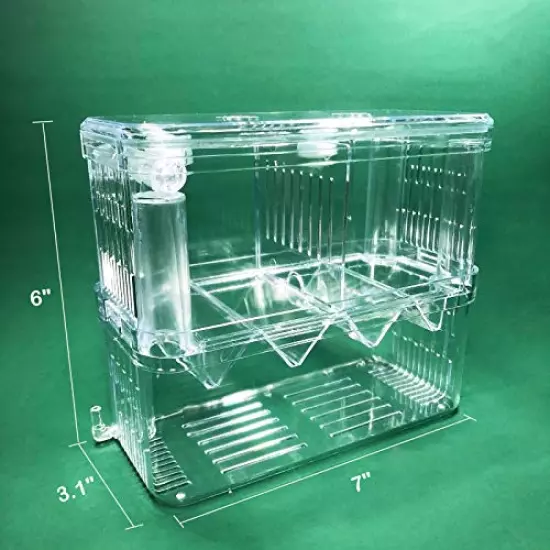 J-star Aquarium Breeder Box for Fish Tank, Baby Fish Separator Incubator Divider, Aquarium Baby Fish Protector Acrylic Breeder Box for Baby Fishes.