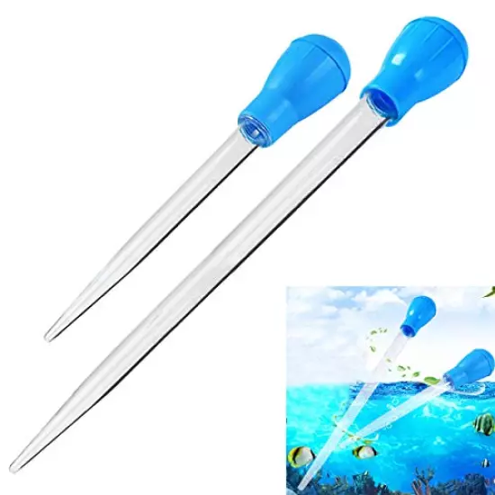 Coral Feeder SPS HPS Feeder, Long Acrylic Marine Fish and Reef Coral Aquarium Syringe Liquid Fertilizer Feeder Accurate Dispensing Spot for Coral/Anemones/ Eels/Lionfish and Other Organisms (2 Pack)