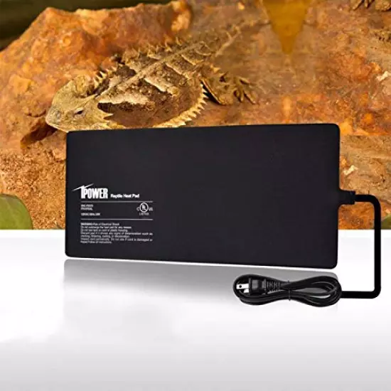 IPower Reptile Heat Pad 4W/8W/16W/24W Under Tank Terrarium Warmer Heating Mat And Digital Thermostat Controller For Turtles Lizards Frogs And Other Small Animals, Multi Sizes