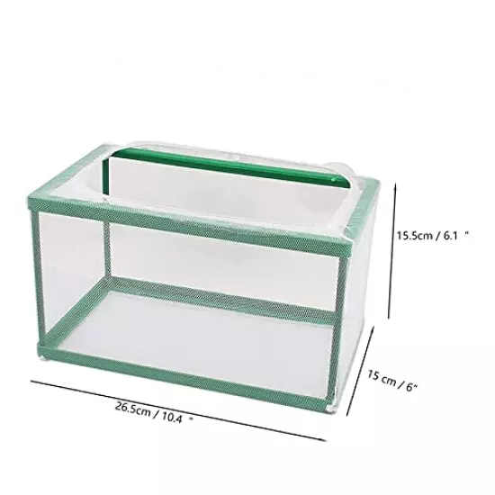 Aquarium Fish Breeder Box, Fish Isolation Box, Hatching Box, Juvenile Fish Spawning Incubator, Water Isolation Net Hatcher, Nylon Mesh Fish Fry Hatchery Breeder Box Separation Net（Green L）