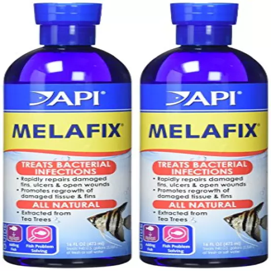 API (2 Pack) Melafix Antibacterial Fish Remedy 16-Ounce Bottles