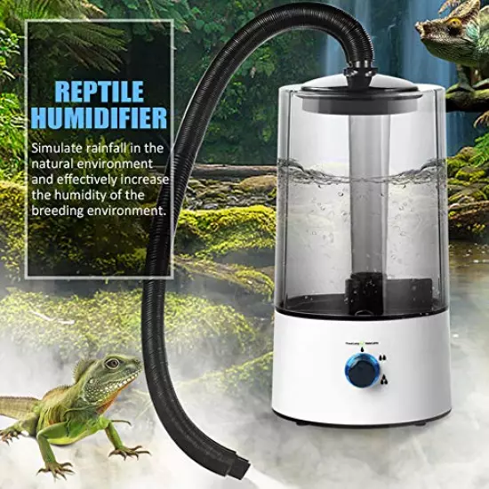 CALIDAKA 4L Reptile Humidifier Pet Humidifier Reptile Fogger With Tube Large Capacity Reptile Fogger Humidifier Tank Fog Machine For Reptiles/Amphibians/Herps/Vivarium Terrariums Enclosures