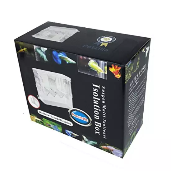 in-Tank Aquarium Breeder Box for Fish Tank, Breeding Incubator for Small Fish Hatchery, Acrylic Divider for Shrimp Clownfish Aggressive Fish Injured Fish, Can Connect Air Pump