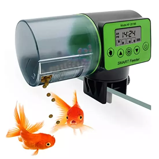 Smart Aquarium Mini Automatic Fish Feeder Vacation Auto Fish Tank Feeders with Timer Pet Feeding Dispenser LCD Fish Feeder Tool