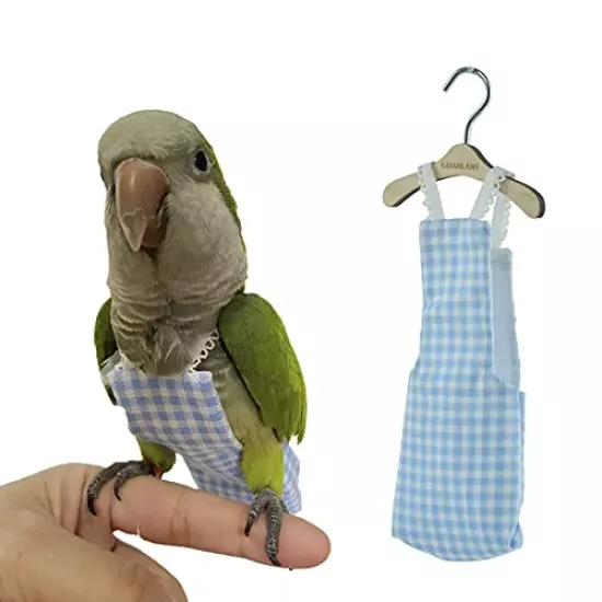 GUANLANT Quaker Parrot Flight Suits Diapers for Monk Parakeets, Cockatiels Flight Suits Liners, Parrot Clothes, Bird Training Nappy Suit Clothes with Hanger Leash Hole for Sun Conure Senegal Lorikeet