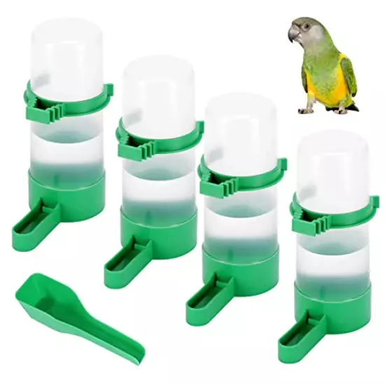 Gosear Bird Water Dispenser for Cage, Bird Water Bowl Automatic No Mess Gravity Feeder Bird Watering Supplies for Pet Parrot, Parakeets, Cockatiel, Budgie Lovebirds and Other Birds