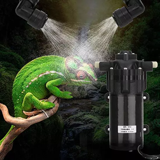 Hffheer Reptile Misting System Rain Forest Manual Mist System Reptiles Terrarium Fogger Humidifier Reptile Mist Maker Mini Pump Kit