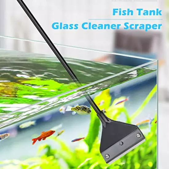 Pronetcus Algae Scraper, Fish Tank Glass Scraper, Aquarium Glass Cleaner Scraper, Fish Tank Cleaner with 10 Blades.