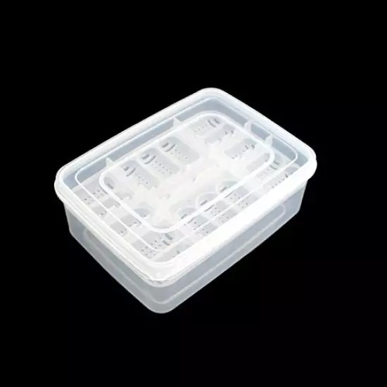 16 Grids Reptile Breeder Box Professional Plastic Reptile Breeding Box Hatching Incubator for Amphibians Snakes Lizards Turtles Tortoises Geckos with Eggs Tray Thermometer Not Included 6.6×4.8×2.4inch