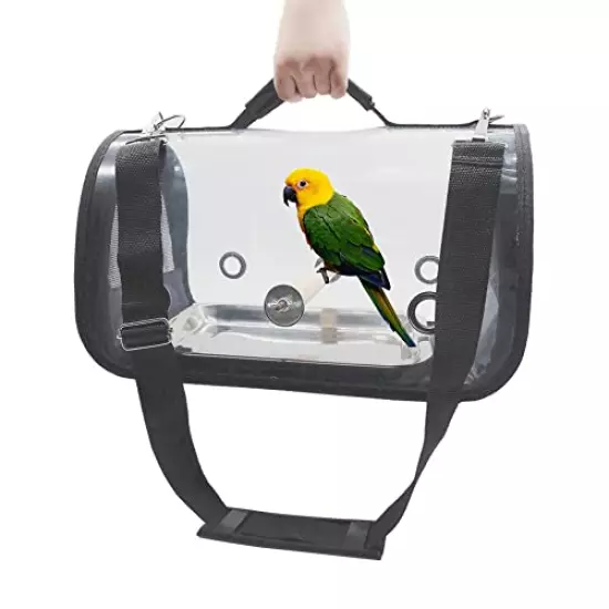 MeHongCan Portable Bird Carrier,Bird Travel Cage Parrot Lightweight Breathable Carrier Bird Travel Bag