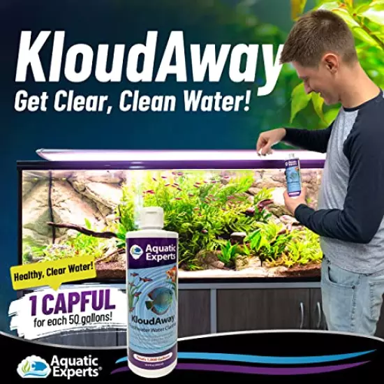 KloudAway Freshwater Aquarium Water Clarifier - Clears Cloudy Water, Water Clarifier for Fish Tank, Made in USA