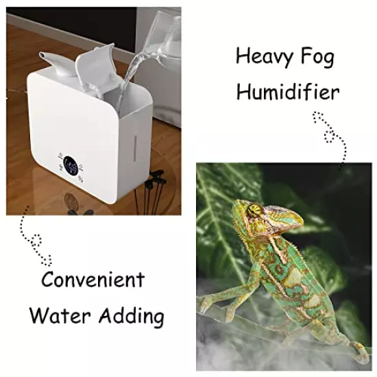 LIZAKI Reptile Humidifiers Intermittent Wall Mount & Desktop Reptile Fogger Smart Vivarium Amphibians Herps Humidifier For Bedroom| 8h Timer| Remote Control| 2.5L Tank Wall-mounted & Tabletop