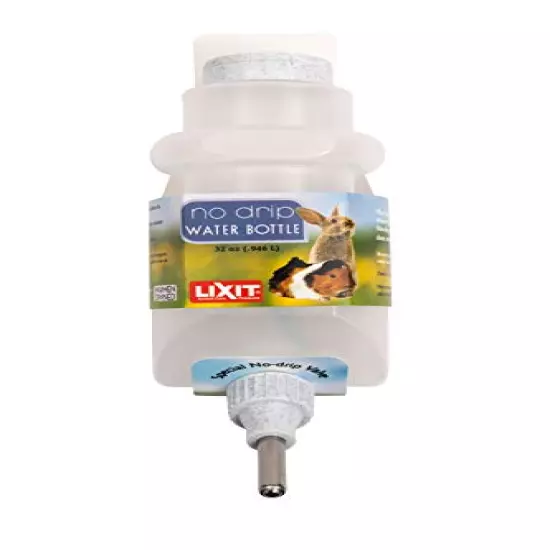 Lixit Top Fill No Drip Water Bottles For Rabbits, Ferrets, Hamsters, Guinea Pigs, Rats, Chinchillas And Other Small Animals Clear