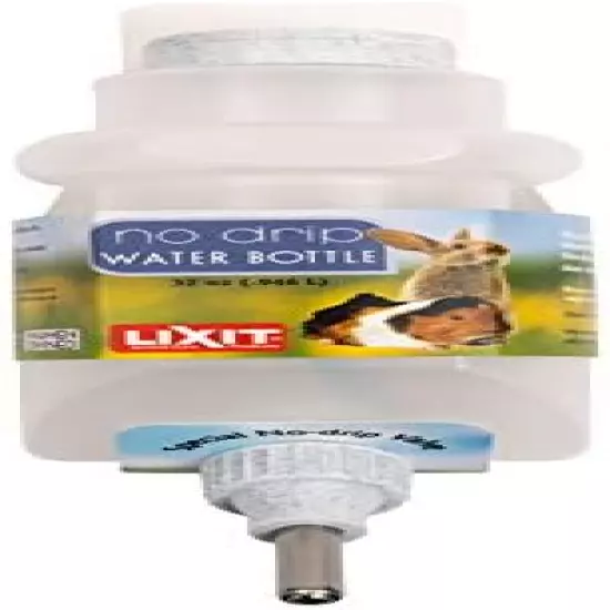 Lixit Top Fill No Drip Water Bottles For Rabbits, Ferrets, Hamsters, Guinea Pigs, Rats, Chinchillas And Other Small Animals Clear