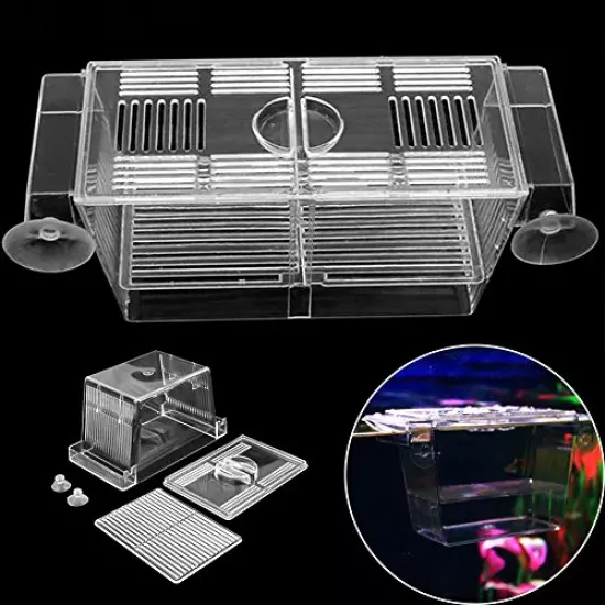 OTGO Fish Breeding Hatchery Young Fish Incubator Aquarium Isolation Breeder Box S/L