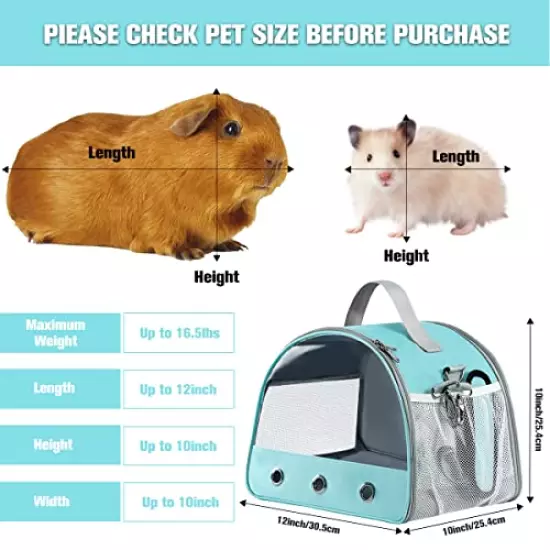 KIKIMINK Small Pet Carrier Bag, Guinea Pig Carrier, Hamster Hedgehog Cage, Portable Small Animal Bag, Breathable Bird Rat Bunny Squirrel Carrier, Travel Carrier Outdoor Handbag