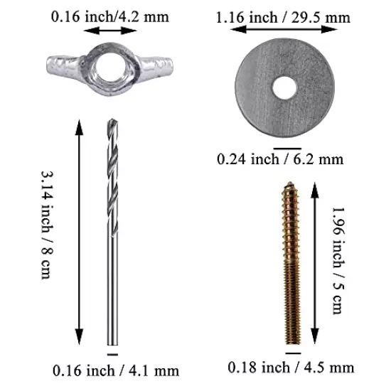 Bird Cage Feeder Stand Perches Accessories Hardware 16 Clamps 8 Screws 8 Bolts 1 Drill for Holding Water Food Cups Bowls Metal Replacements Hamster Board Pole Fixing Breeding Box Double-headed Screw