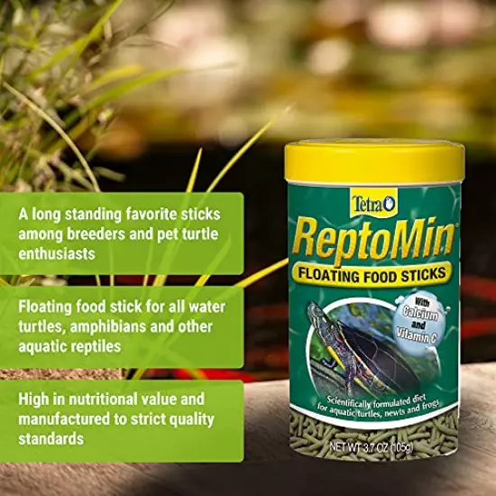 Tetra ReptoMin Floating Food Sticks for Aquatic Turtles, Newts and Frogs