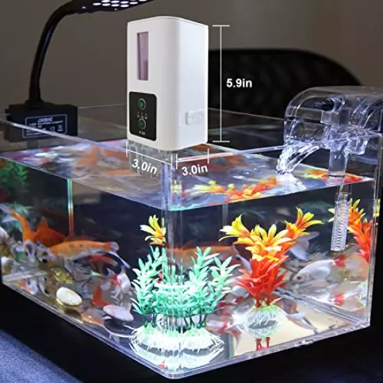 400ML Automatic Fish Feeder 8/12/24H Vacation Fish Feeder for Aquarium Fish Tank Moisture-Proof Every Day Smart Timer Fish Feeder Food Dispenser (Only Fit 1-3mm Fish Food)