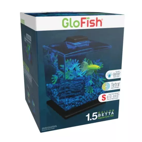 GloFish Aquarium Kit w/Hood, LED Lights and Whisper Filter