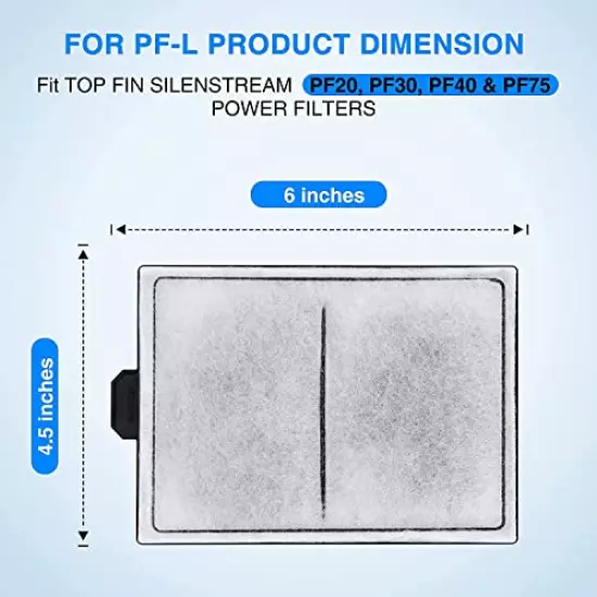 HiTauing 12/15 Packs PF-L Filter Cartridges for Top Fin Silenstream Filter Cartridges PF20, PF30, PF40 and PF75 Power Filters