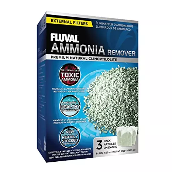 Fluval Ammonia Remover, Chemical Filter Media for Freshwater Aquariums, 180-gram Nylon Bags