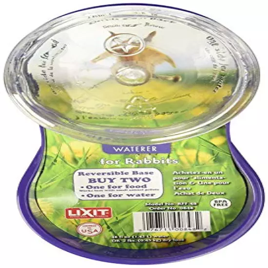 Lixit Reversible Waterer/Feeder for Rabbits and Other Small Animals.