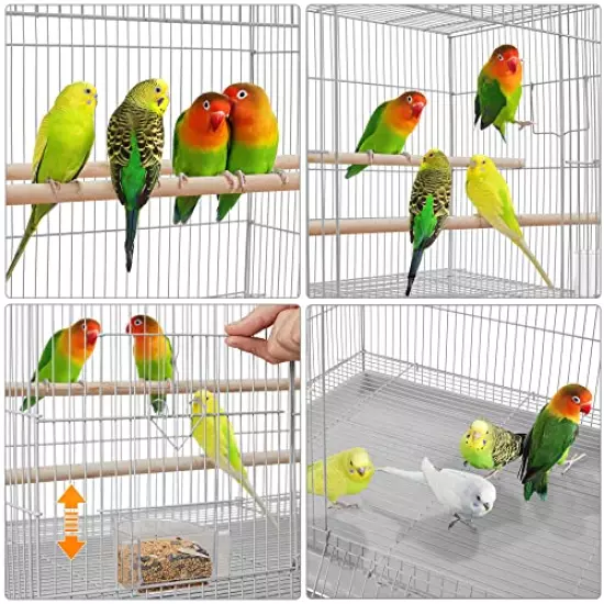 Yaheetech Flight Bird Cages for Parrots Budgies Parakeets Cockatiels Conures Budgies Finches Lovebirds Canaries Breeding Birdcage with Detachable Rolling Stand