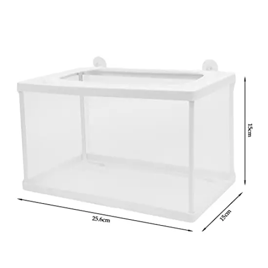 2 Pack Fish Hatchery Breeder Box - Large Size 10"x 6"x 6" Fish Tank Isolation/Nursery Box, Aquarium Fry Hatchery Separation Net Nylon Incubator Mesh with 4 Suction Cup for Newborn Small Fish