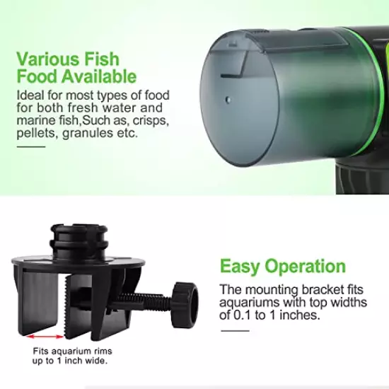 Auto Fish Feeder, Moisture-Proof Automatic Fish Feeder, Aquarium Tank Timer Feeder Vacation &Weekend 2 Fish Food Dispenser