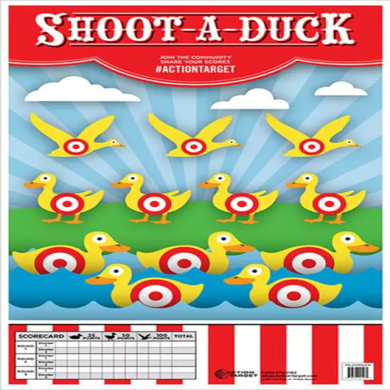 Action Target GS-CARDUCK-100 Action Shoot-A-Duck Hanging Paper 23 X 35 Duc